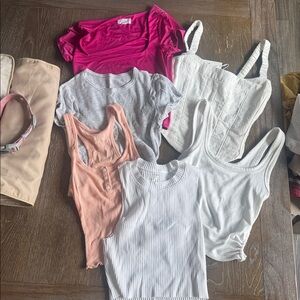 Assorted Women's Tops - Pink, Gray, White, Peach